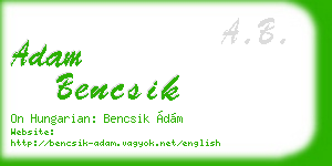 adam bencsik business card
